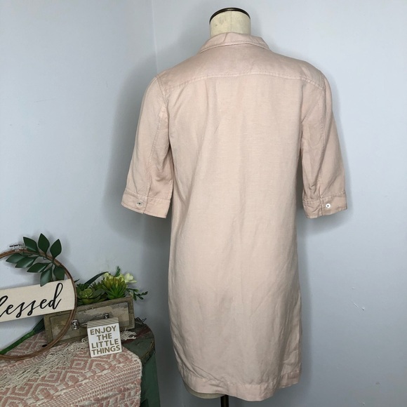 LEO&SAGE Blush Linen Blend Botton Down Shirt Dress Size M - Picture 4 of 16